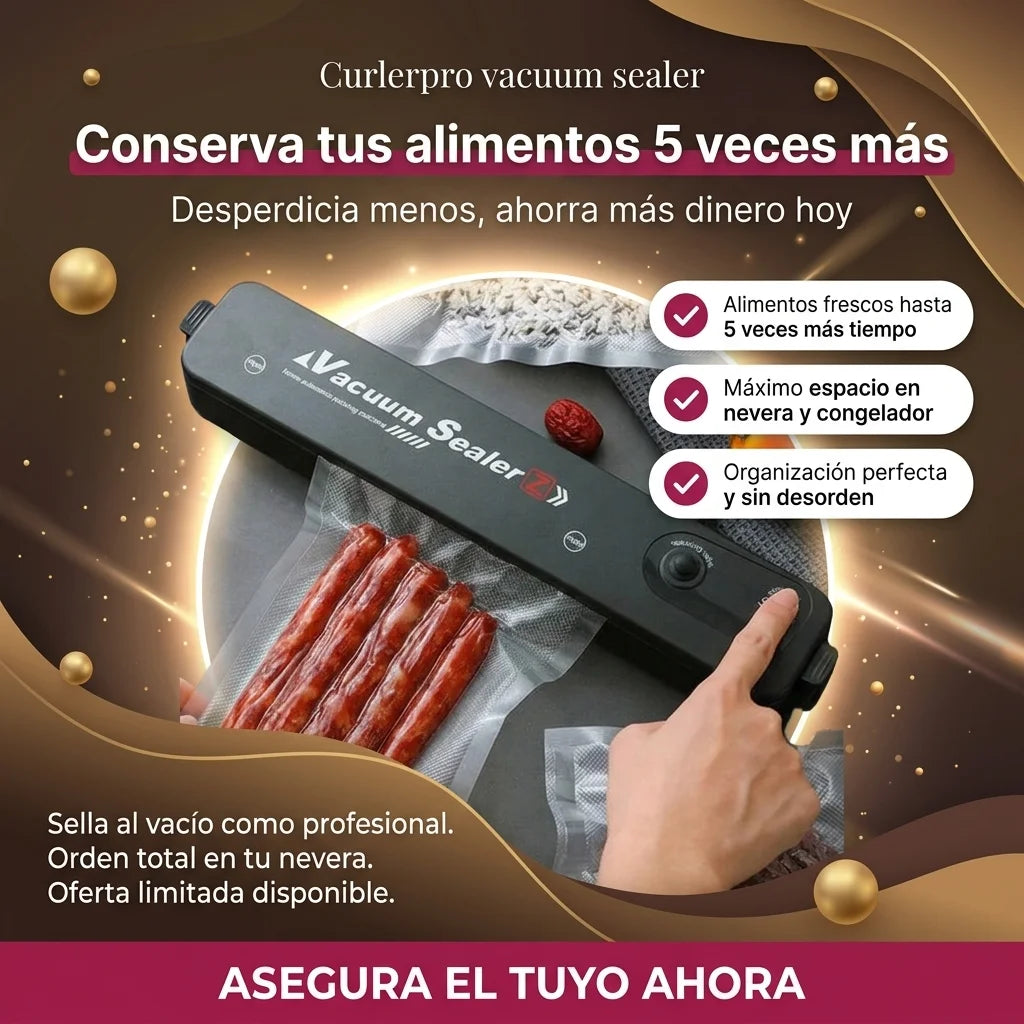 Selladora al vacío + Rollo de bolsa gofrada 5 mts